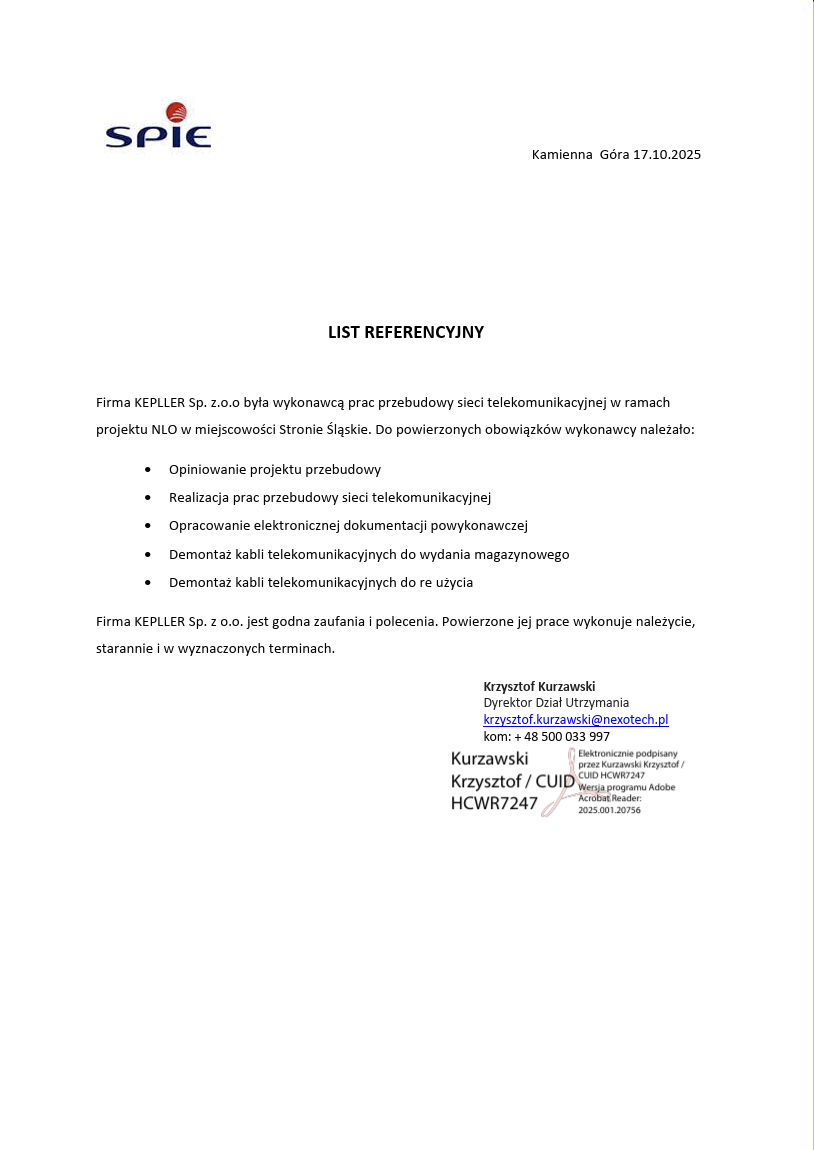 List referencyjny — Spie